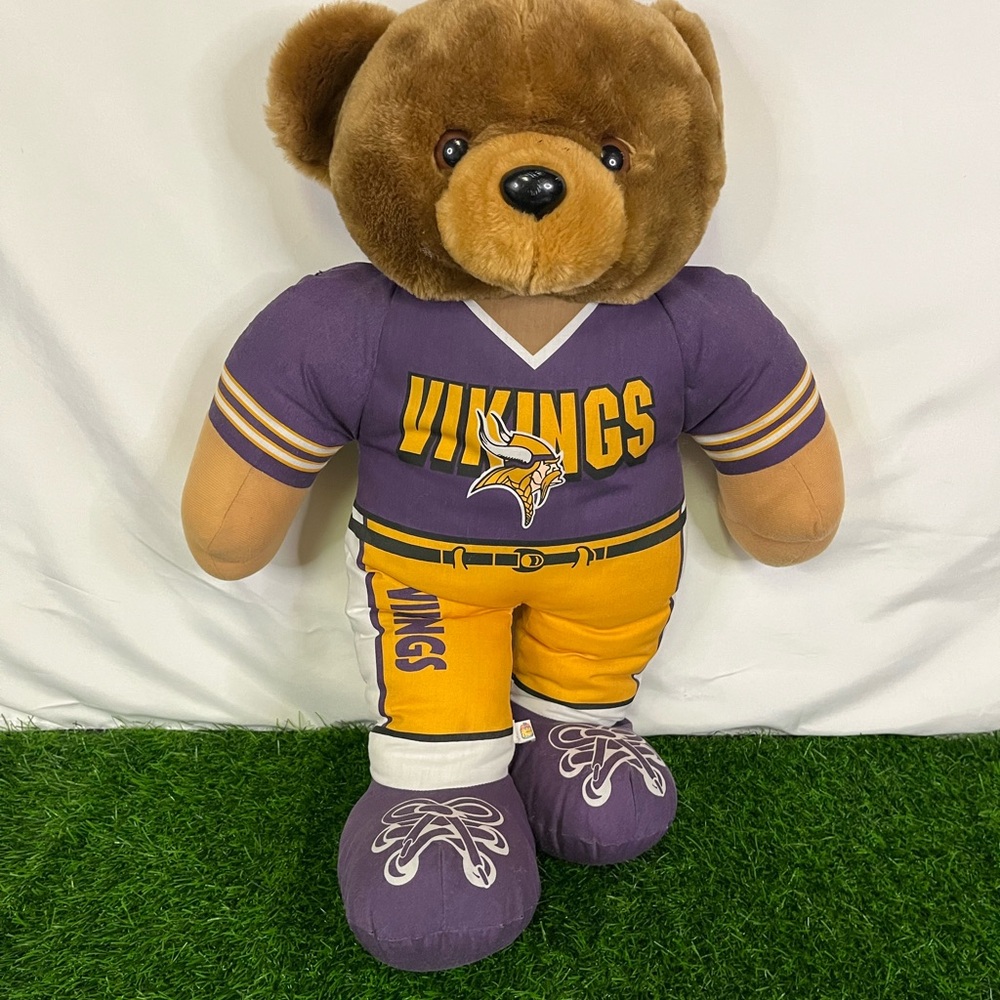 RARE VTG 90s Minnesota Vikings 1999 Good Stuff 24" NFL Plush Stuffed Animal Bear